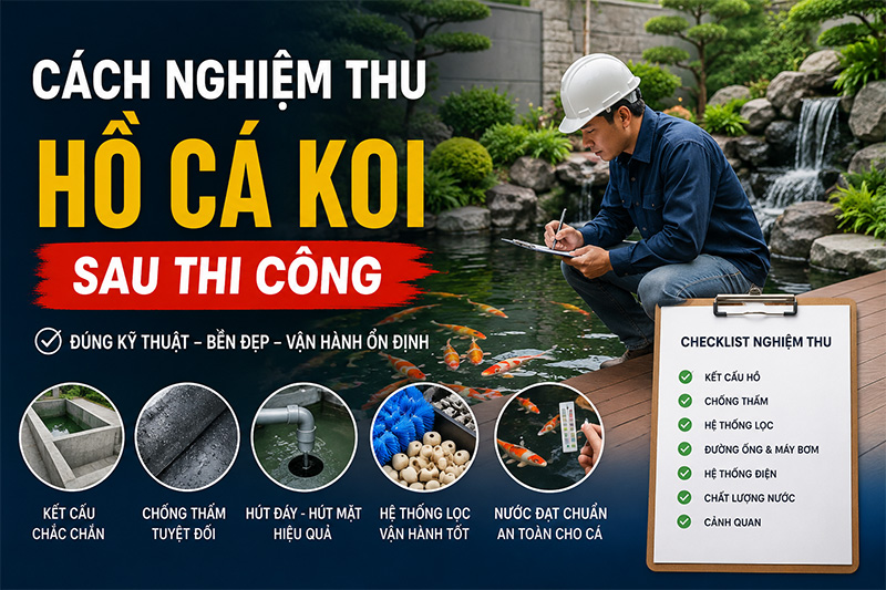 Cách Nghiệm Thu Hồ Cá Koi Sau Thi Công Đúng Kỹ Thuật