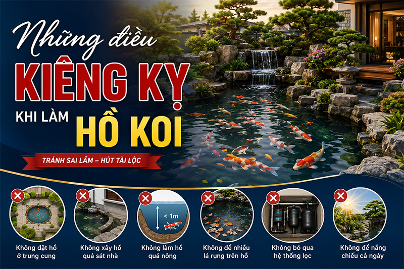 Những Điều Kiêng Kỵ Khi Làm Hồ Koi Gia Chủ Nên Tránh