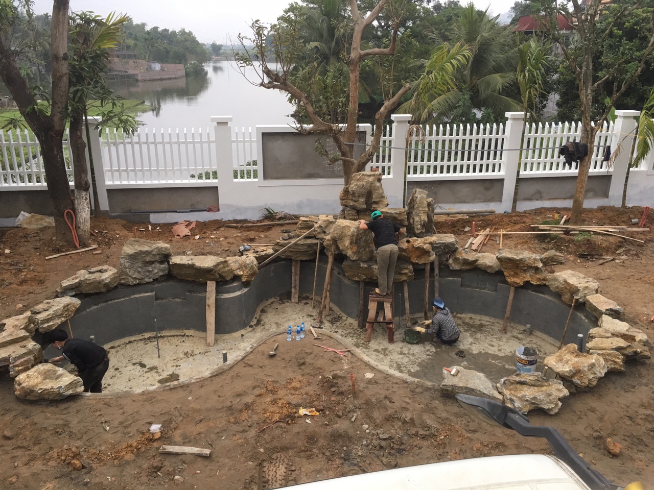 công trình thi công hồ cá koi tại bắc ninh